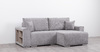 Диван-кровать угловой Оксфорд 712 композиция 1, шенилл MUZA 07 светло-серый, модульная система, сборка на любую сторону