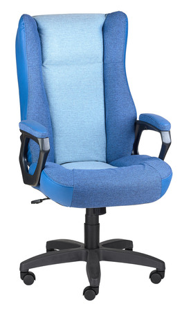 Кресло на колесах Адмирал ультра Хоум ткань рогожка синяя, крестовина пластик, подлокотники с мягкими накладками, механизм качания