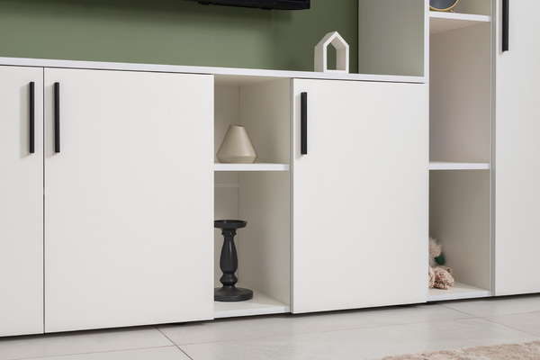 Гостиная Эйр композиция 2 белый PE шагрень, собирается на любую сторону