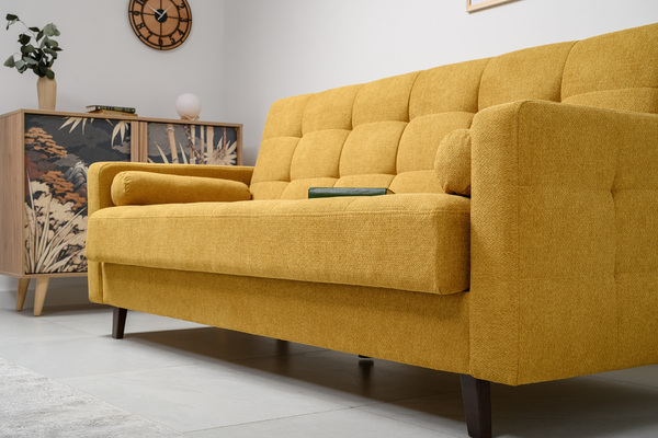 Диван-кровать прямой Эмили ТД 914 велюр горчичный