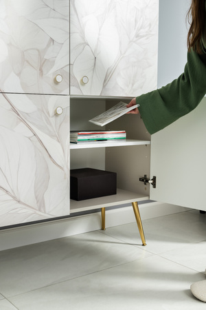 Шкаф Флоу 16.329 кашемир 5981 BS, белый PE шагрень, фотопечать