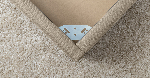 Кровать Миа 140 рогожка бежево-коричневый, кант желтовато-коричневый с ортопедическим основанием и подъемным механизмом