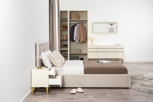 Шкаф-пенал Марион 16.340.01 слоновая кость С341 PE, слоновая кость 6898 ПВХ (собирается на любую сторону)