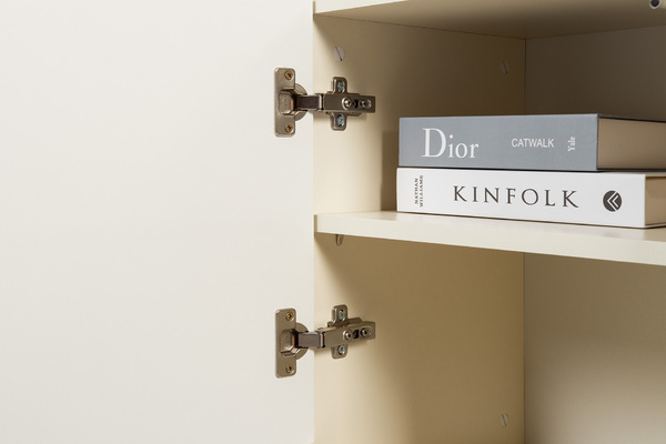 Гостиная Марион композиция 2 слоновая кость С341 PE, слоновая кость 6898 ПВХ, белый PE шагрень (собирается на любую сторону)