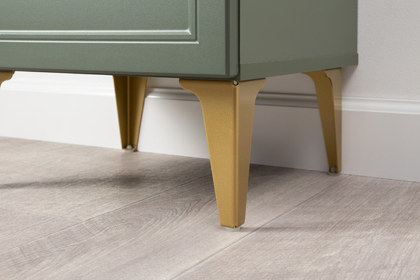 Тумба прикроватная Марион 16.14 дымчатый зеленый K521, олива шагрень AG 1050 ПВХ, белый PE шагрень