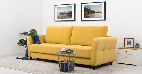 Диван-кровать прямой Невада ТД 568 велюр Vendetta 12 горчичный