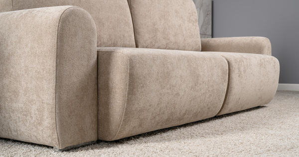 Диван-кровать прямой Тэдди 1502 композиция 1, букле Pique 006 бежевый, модульная система