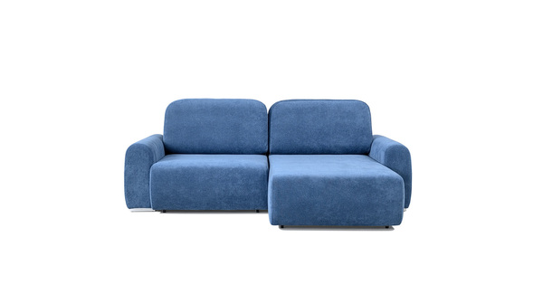 Диван-кровать угловой Тэдди 1504 композиция 2, букле Pique 009 синий, модульная система, сборка на любую сторону