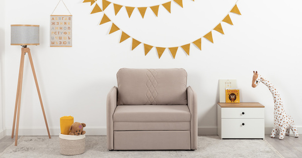 Кресло-кровать Юта (85) ТК 524 велюр Вивальди 4 серо-сливочный